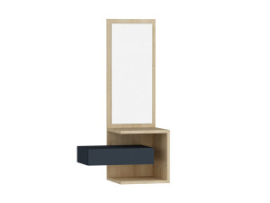 Mobile da corridoio in legno "Stella" - 49 x 31 x 90 cm - Rovere-Antracite