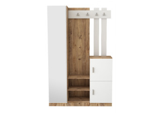 Mobile da corridoio in legno "DD7" - 113 x 37 x 179 cm - Bianco