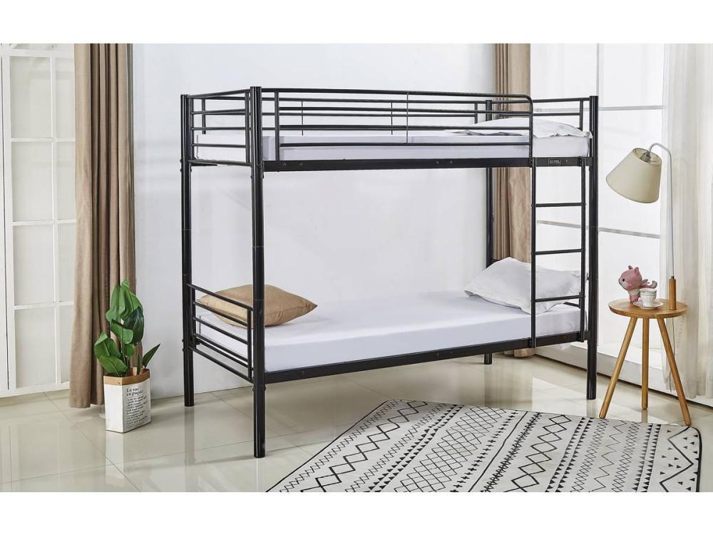 Letto a castello "ADAM" - 90 x 190 cm - Metallo - Taupe