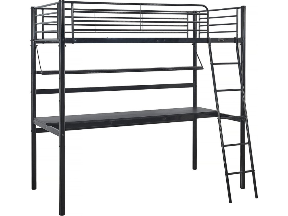 Letto a soppalco "Alona" - 90 x 190 cm - Nero