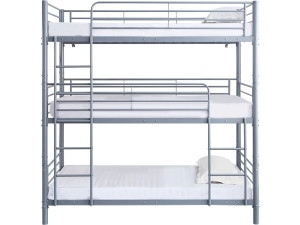 Letto a castello triplo in metallo “HAVIN” - 90 x 190 cm - Grigio