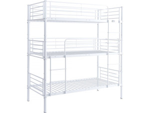 Letto a castello triplo in metallo "Havin" - 90 x 190 cm - Bianco