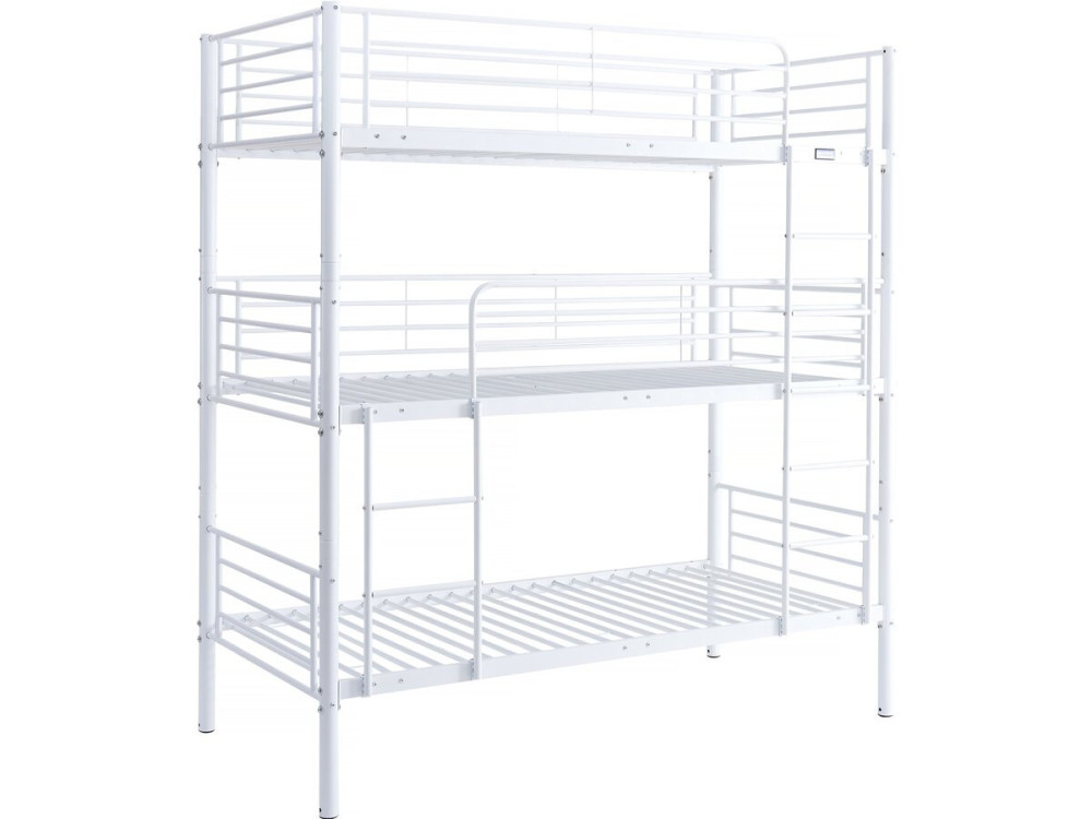 Letto a castello triplo in metallo "Havin" - 90 x 190 cm - Bianco