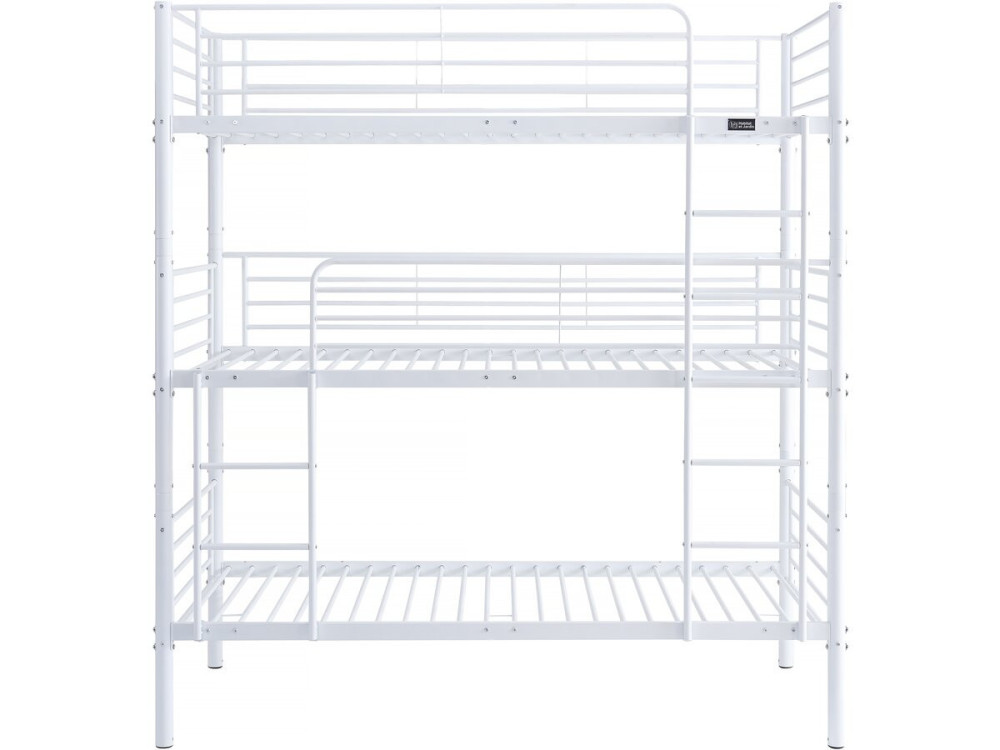 Letto a castello triplo in metallo "Havin" - 90 x 190 cm - Bianco