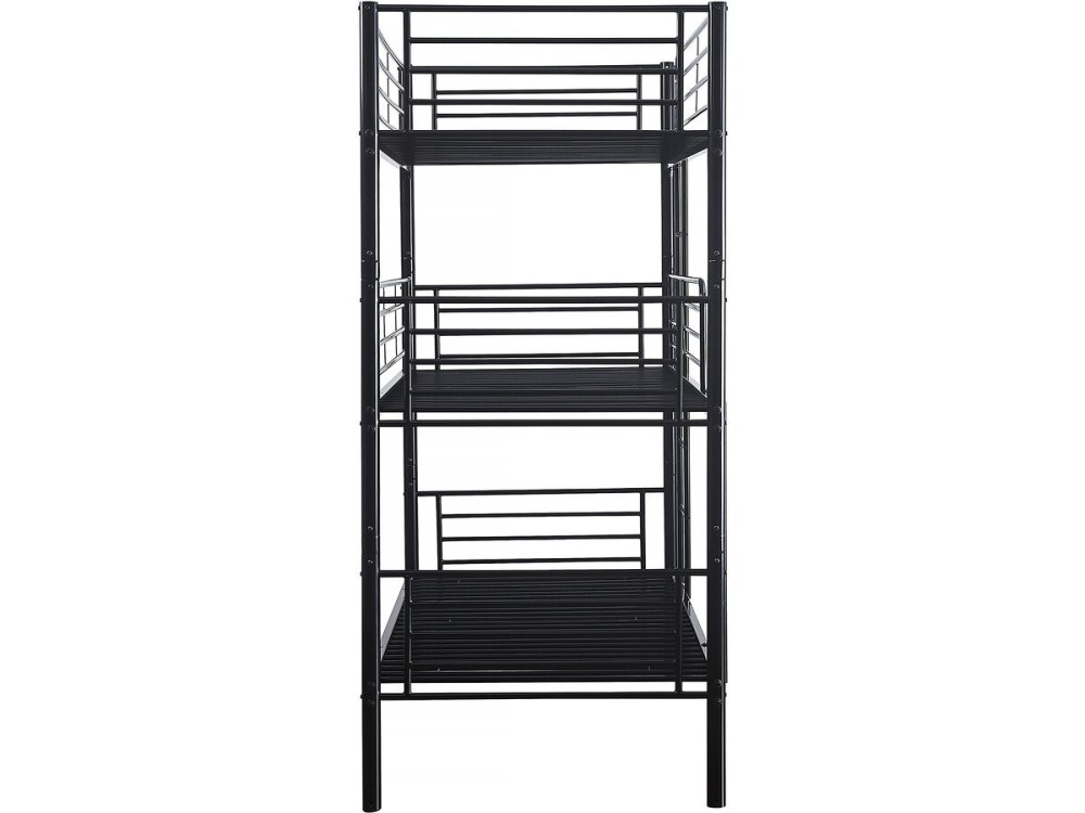 Letto a castello triplo in metallo "HAVIN" - 90 x 190 cm - Nero