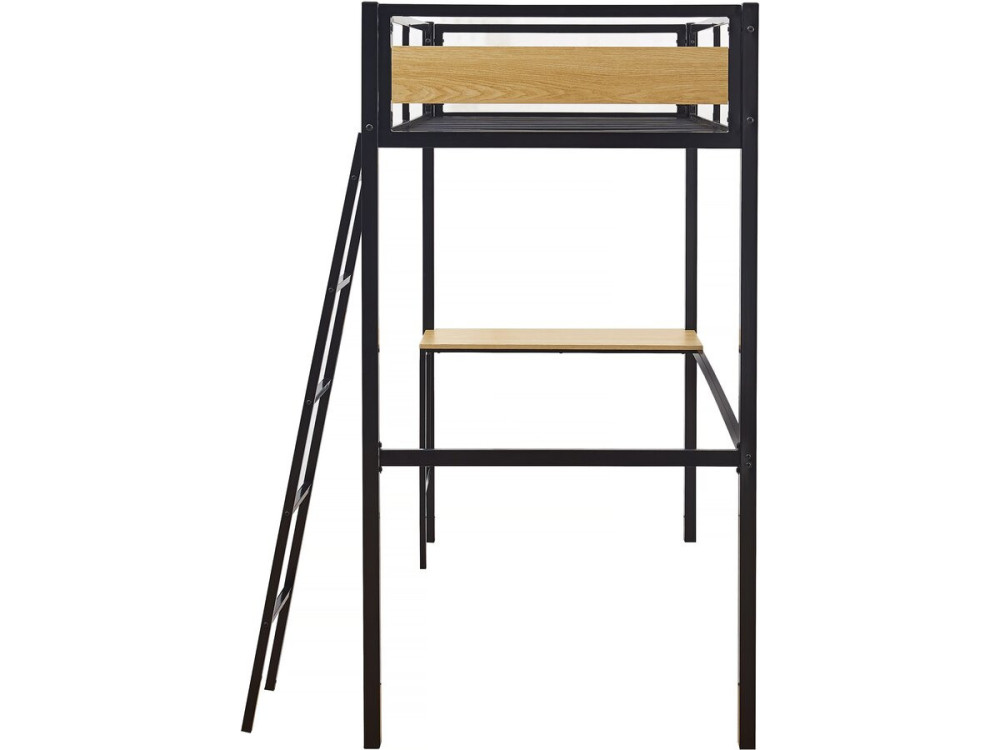 Letto a soppalco “Ethan” con scrivania - 90 x 190 cm - Nero