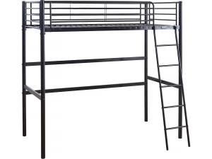 Letto a soppalco in metallo "Alora" - 90 x 190 cm - Nero