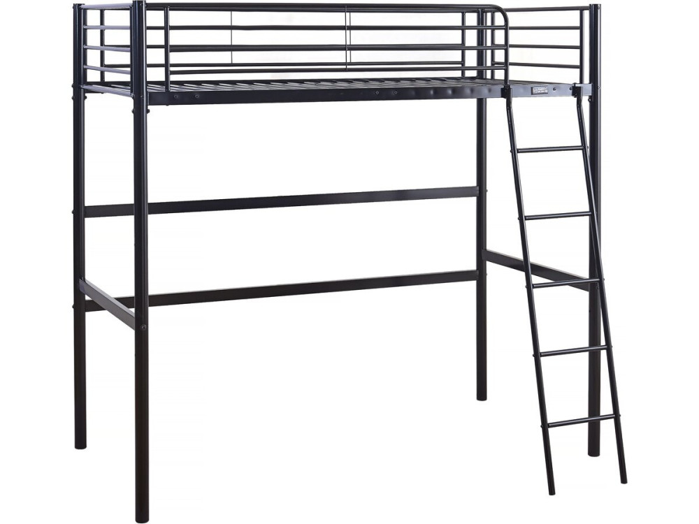 Letto a soppalco in metallo "Alora" - 90 x 190 cm - Nero