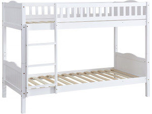 Letto a castello per bambini "Gabriel" - Legno - Bianco - 90 x 190 cm