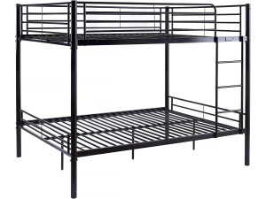 Letto a castello doppio "Adam" - Rete inclusa - 140 x 190 cm - Nero