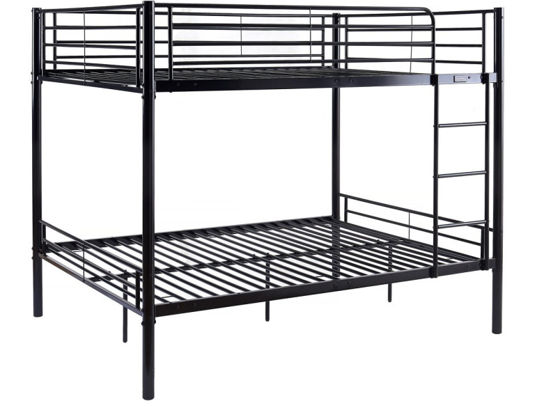 Letto a castello doppio "Adam" - Rete inclusa - 140 x 190 cm - Nero