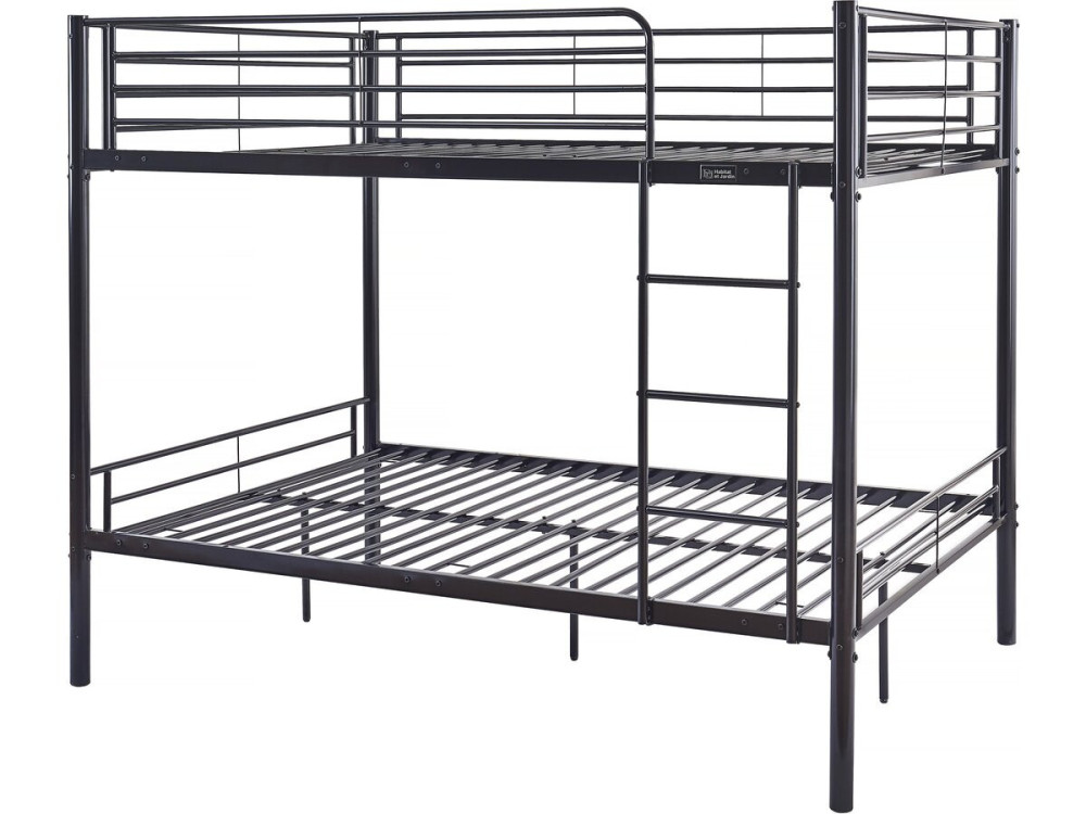 Letto a castello doppio "Adam" - Rete inclusa - 140 x 190 cm - Nero