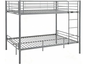 Letto a castello matrimoniale "Adam" con rete - 140 x 190 cm - Grigio