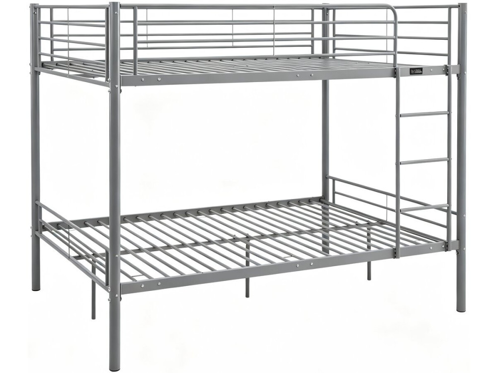 Letto a castello matrimoniale "Adam" con rete - 140 x 190 cm - Grigio