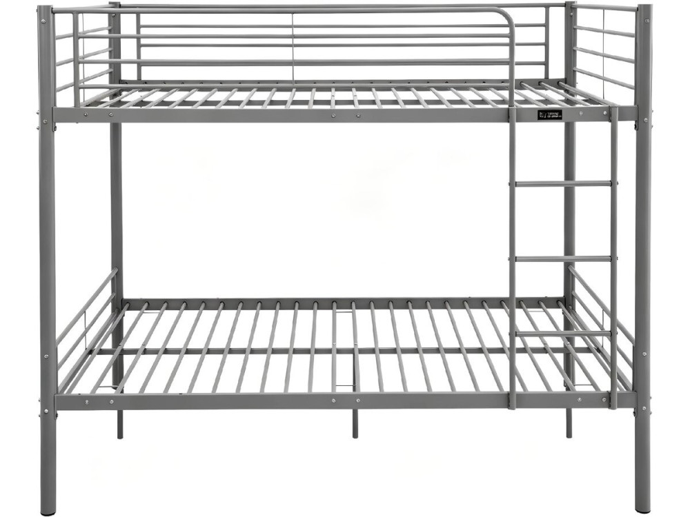Letto a castello matrimoniale "Adam" con rete - 140 x 190 cm - Grigio