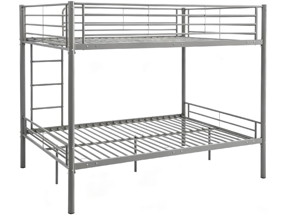 Letto a castello matrimoniale "Adam" con rete - 140 x 190 cm - Grigio