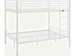 Letto a castello matrimoniale "Adam" con rete a molle - 140 x 190 cm - Bianco