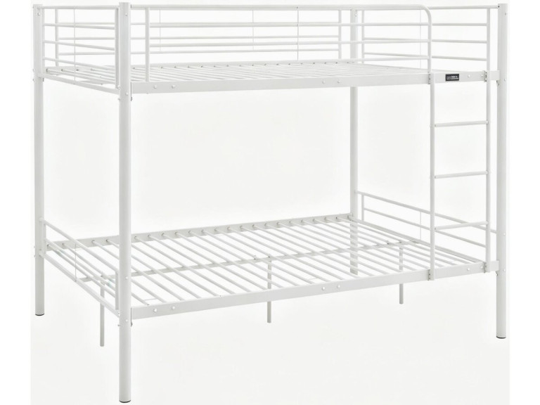 Letto a castello matrimoniale "Adam" con rete a molle - 140 x 190 cm - Bianco