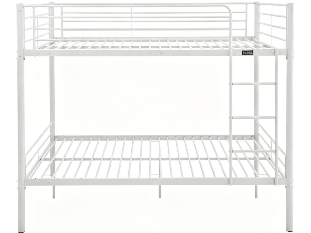 Letto a castello matrimoniale "Adam" con rete a molle - 140 x 190 cm - Bianco