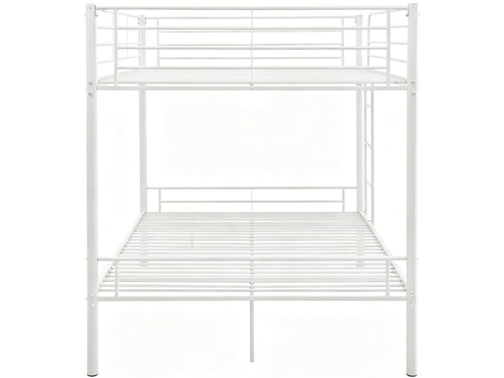 Letto a castello matrimoniale "Adam" con rete a molle - 140 x 190 cm - Bianco