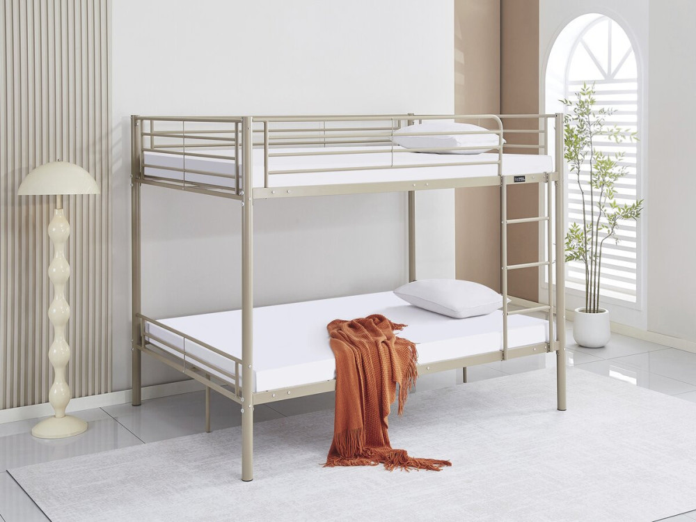 Letto a castello matrimoniale "Adam" con molla - 140 x 190 cm - Taupe