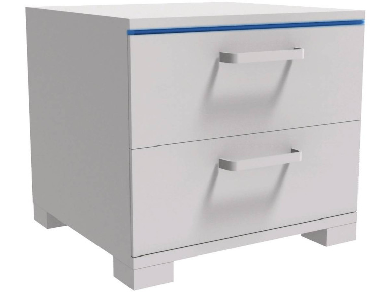 Comodino con LED "Karina" - Bianco