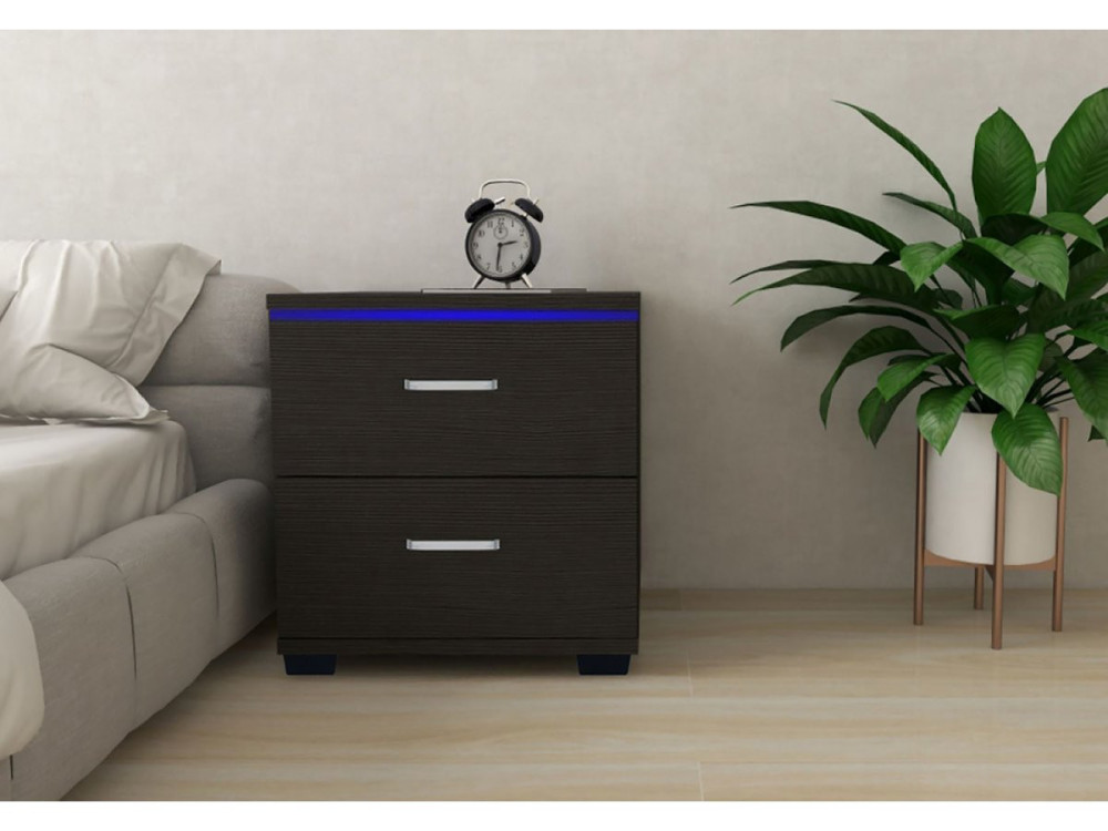 Comodino LED "Karina" - 41 x 38 x 41,5 cm - Nero