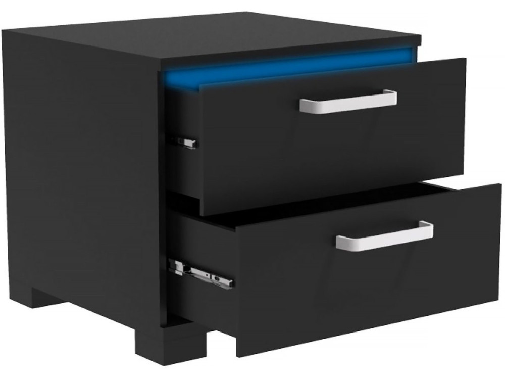 Comodino LED "Karina" - 41 x 38 x 41,5 cm - Nero