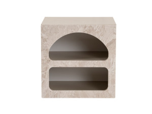 Comodino in legno "Lorin" 50 x 40 x 50 cm - marmo travertino