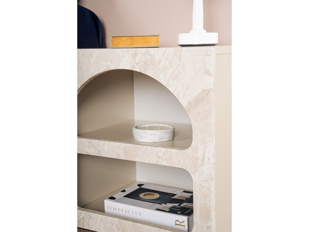 Comodino in legno "Lorin" 50 x 40 x 50 cm - marmo travertino