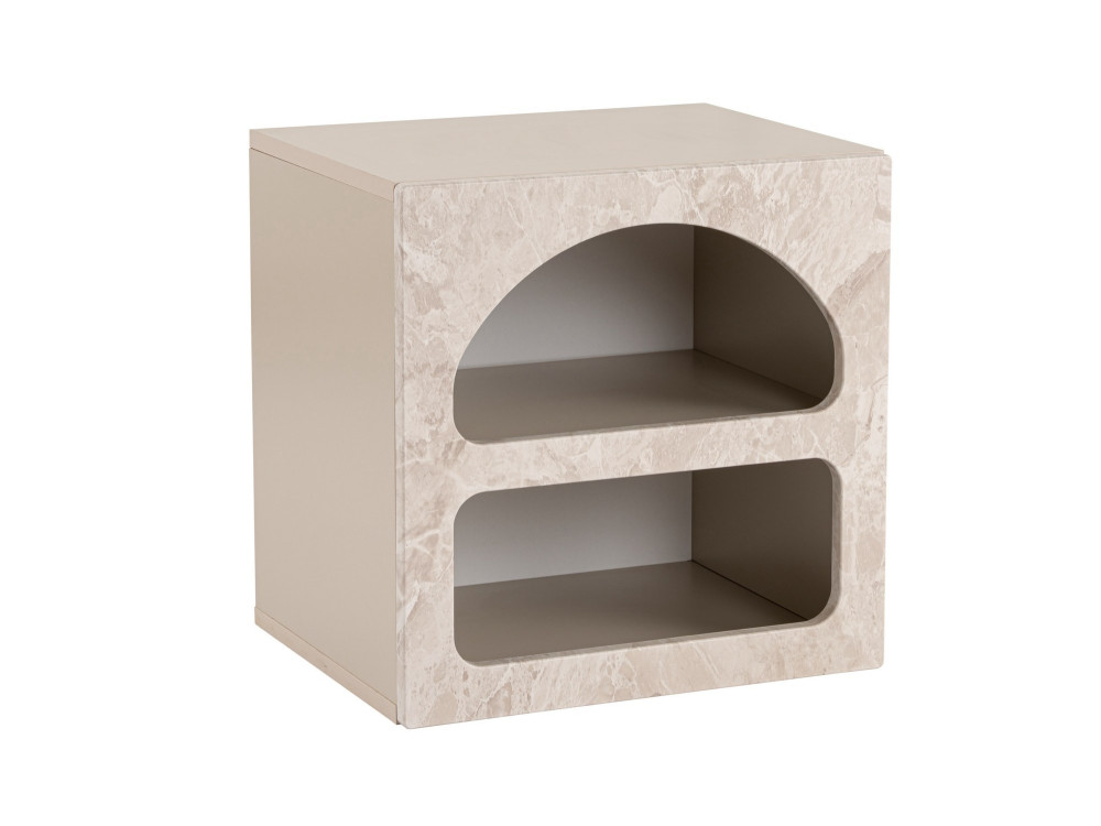 Comodino in legno "Lorin" 50 x 40 x 50 cm - marmo travertino