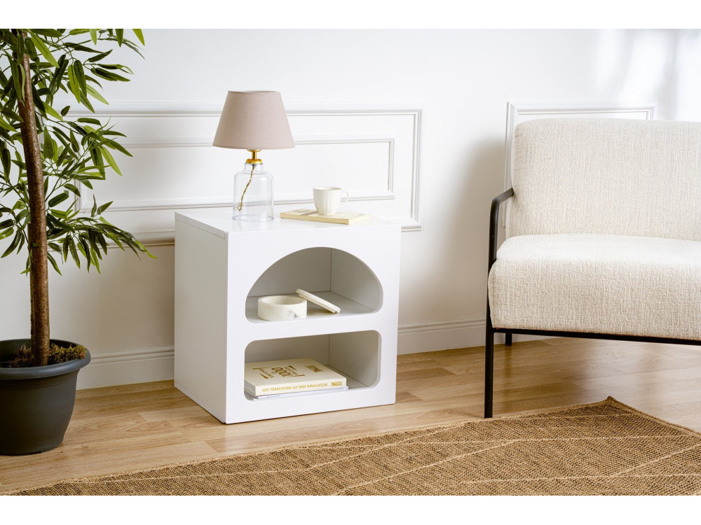 Comodino in legno "Lorin" 50 x 40 x 50 cm - Bianco