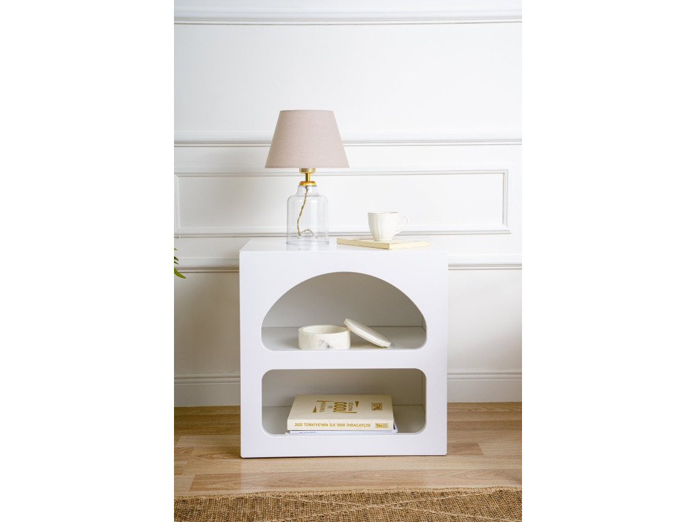 Comodino in legno "Lorin" 50 x 40 x 50 cm - Bianco