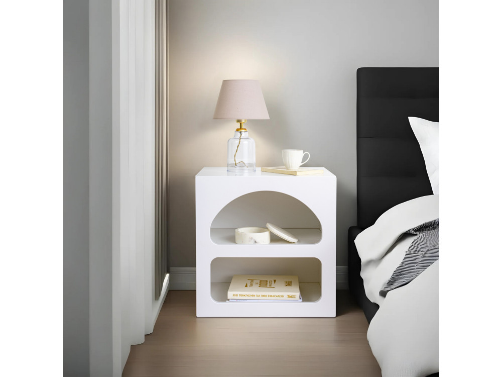 Comodino in legno "Lorin" 50 x 40 x 50 cm - Bianco