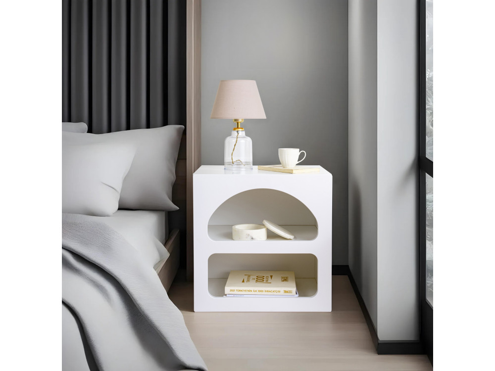 Comodino in legno "Lorin" 50 x 40 x 50 cm - Bianco