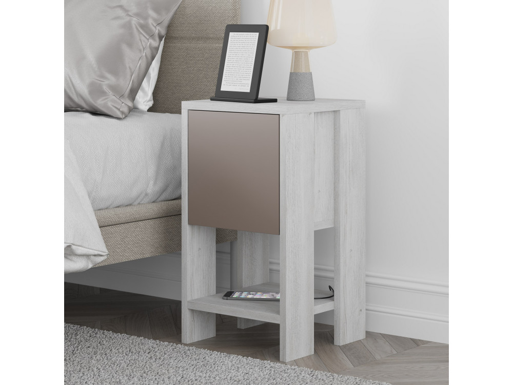 Comodino in legno "Ema" 30 x 30 x 55 cm - Bianco