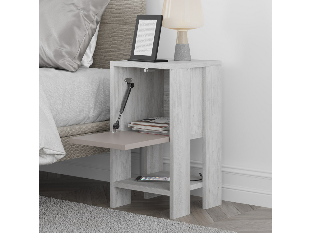 Comodino in legno "Ema" 30 x 30 x 55 cm - Bianco