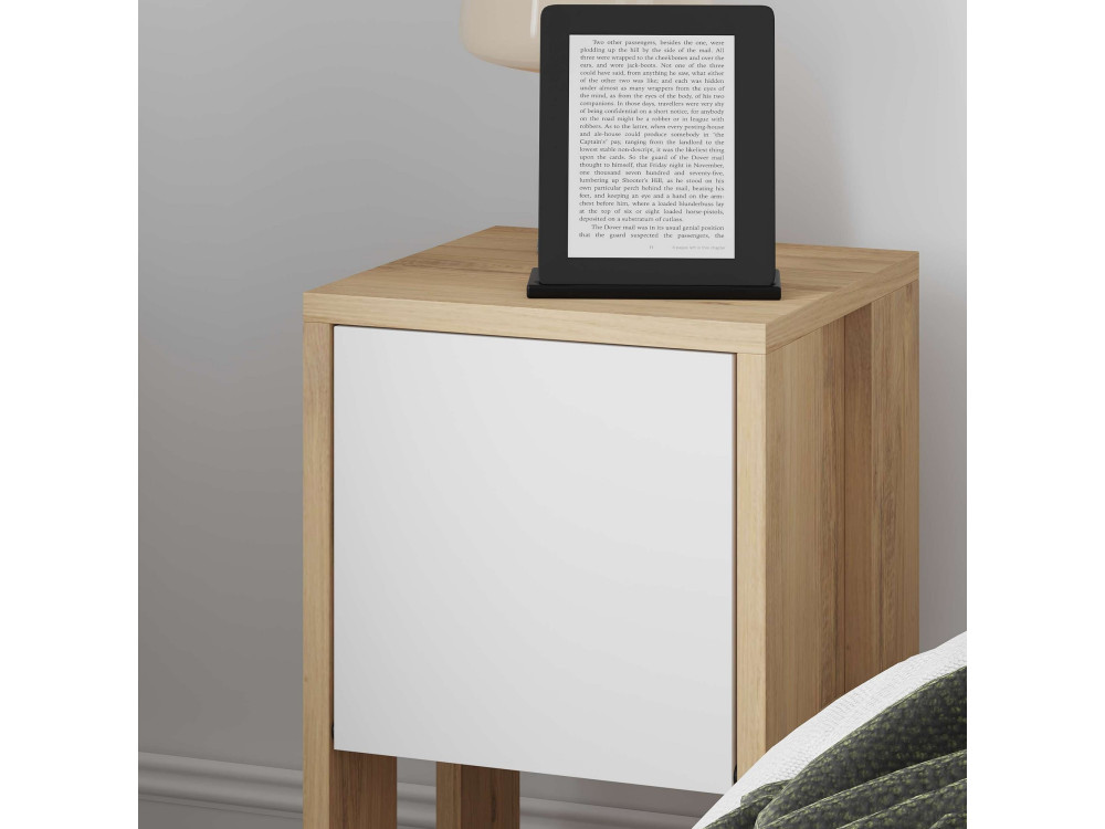 Comodino in legno "Ema" 30 x 30 x 55 cm - Rovere zaffiro