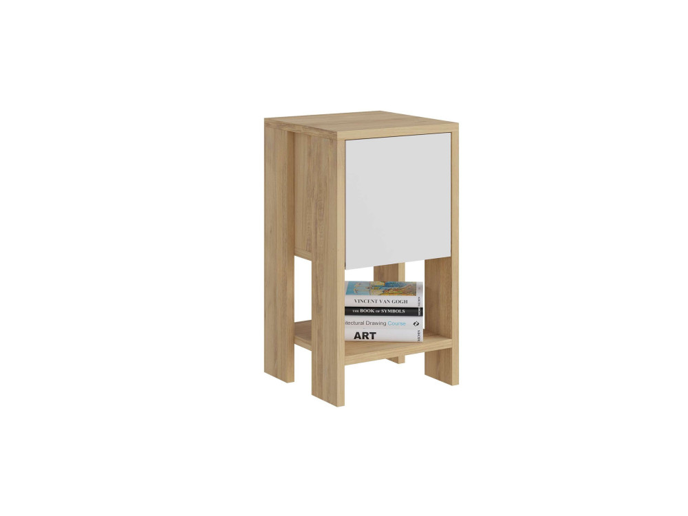 Comodino in legno "Ema" 30 x 30 x 55 cm - Rovere zaffiro