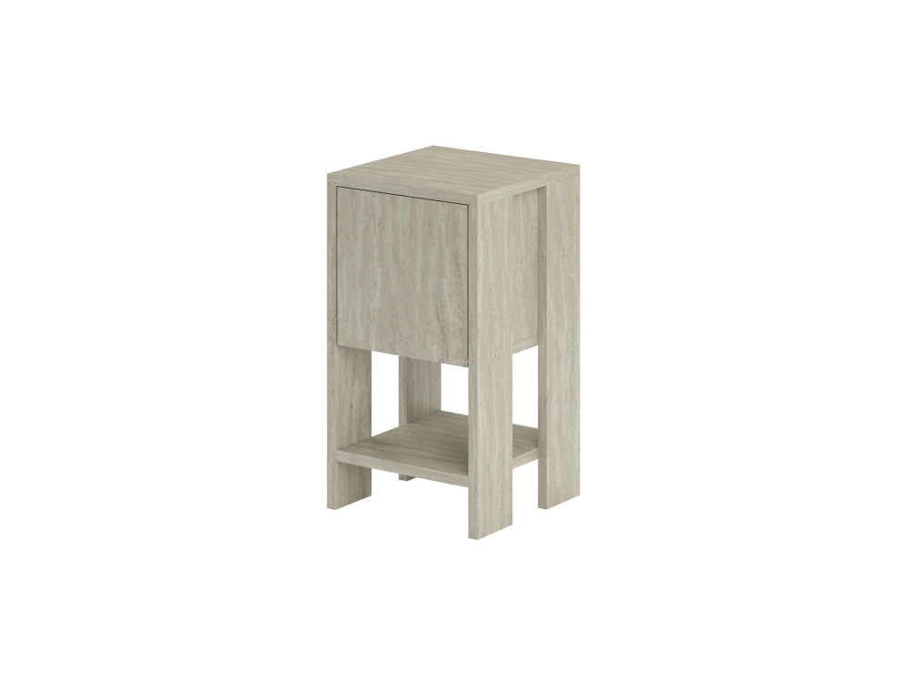 Comodino in legno "Ema" - 30 x 30 x 55 cm - Travertino