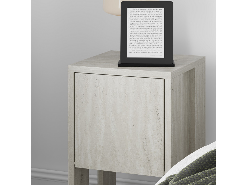 Comodino in legno "Ema" - 30 x 30 x 55 cm - Travertino