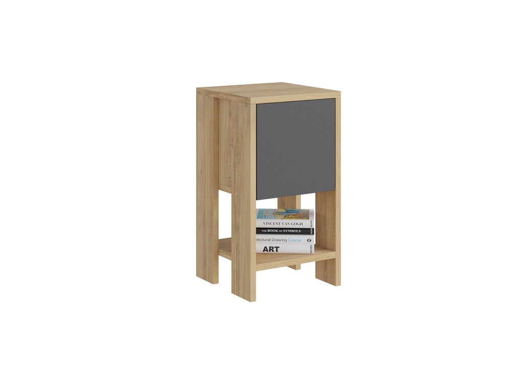 Comodino in legno "Ema" 30 x 30 x 55 cm - Rovere