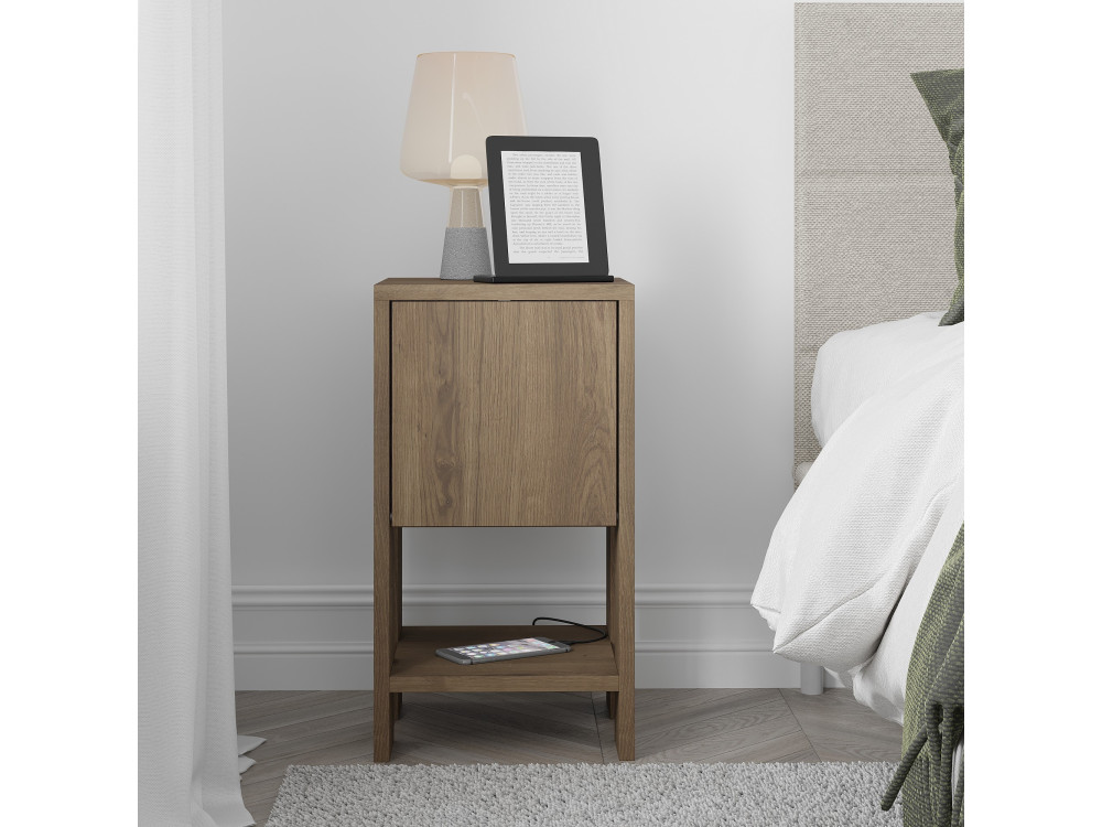 Comodino in legno "Ema" 30 x 30 x 55 cm - Hitit