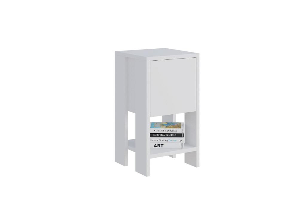 Comodino in legno "Ema" 30 x 30 x 55 cm - Bianco