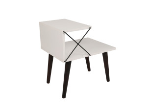 Comodino in legno "Cross" 50 x 40 x 55 cm - Bianco