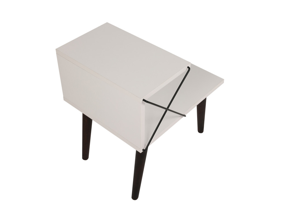 Comodino in legno "Cross" 50 x 40 x 55 cm - Bianco
