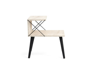 Comodino in legno "Cross" 50 x 40 x 55 cm - Travertino