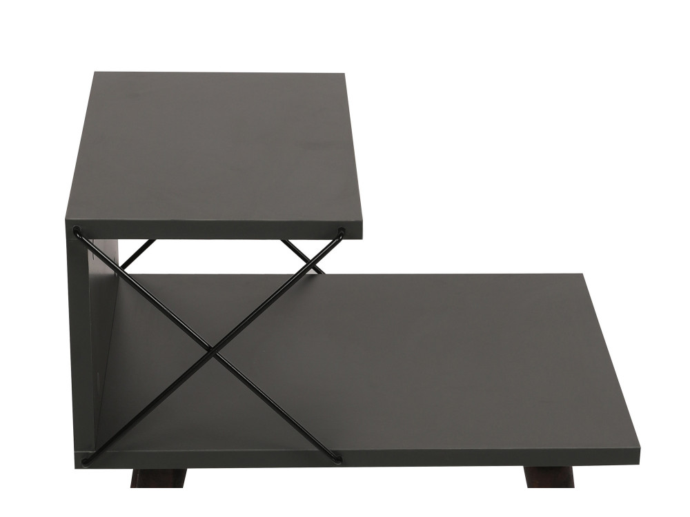 Comodino in legno "Cross" 50 x 40 x 55 cm - Antracite