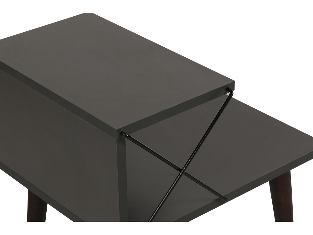 Comodino in legno "Cross" 50 x 40 x 55 cm - Antracite
