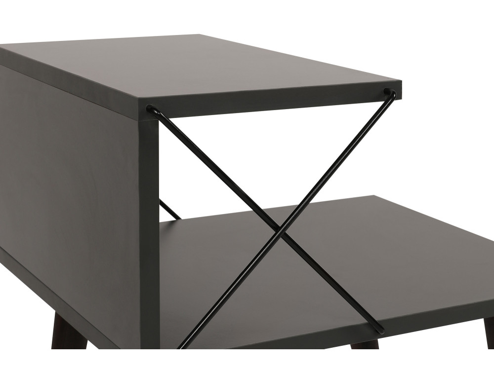 Comodino in legno "Cross" 50 x 40 x 55 cm - Antracite